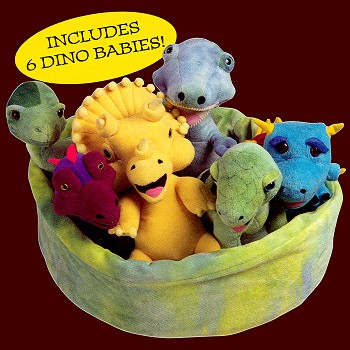 Stuffed Plush Baby Dinos In A Nest