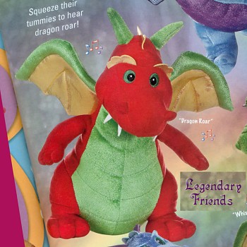Aurora Stuffed Plush Roaring Red Dragon