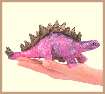 Folkmanis Stuffed Plush Mini Stegosaurus Hand Puppet